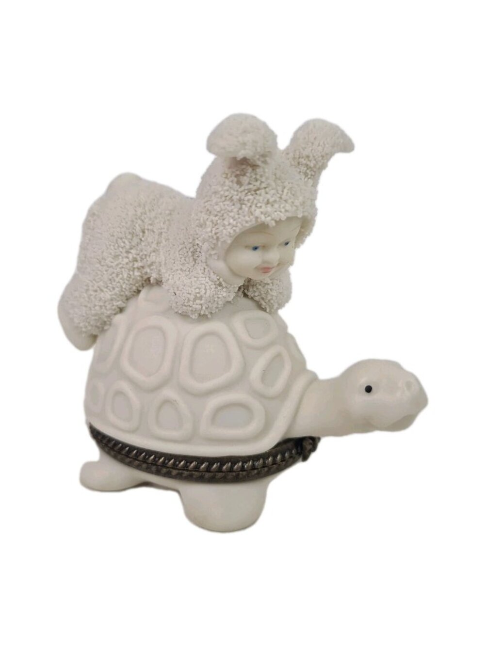 Department 56 Snowbunnies Piggyback 26299 Christmas Bisque Hinged Box